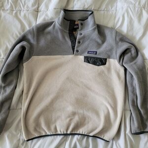 Patagonia Vintage Two-Tone Quarter Button Crewneck Sweater